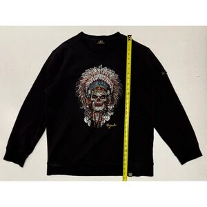 Bourgeois Avenue Mens Black Skull Indian Headdress Graphic Sweatshirt 3XL